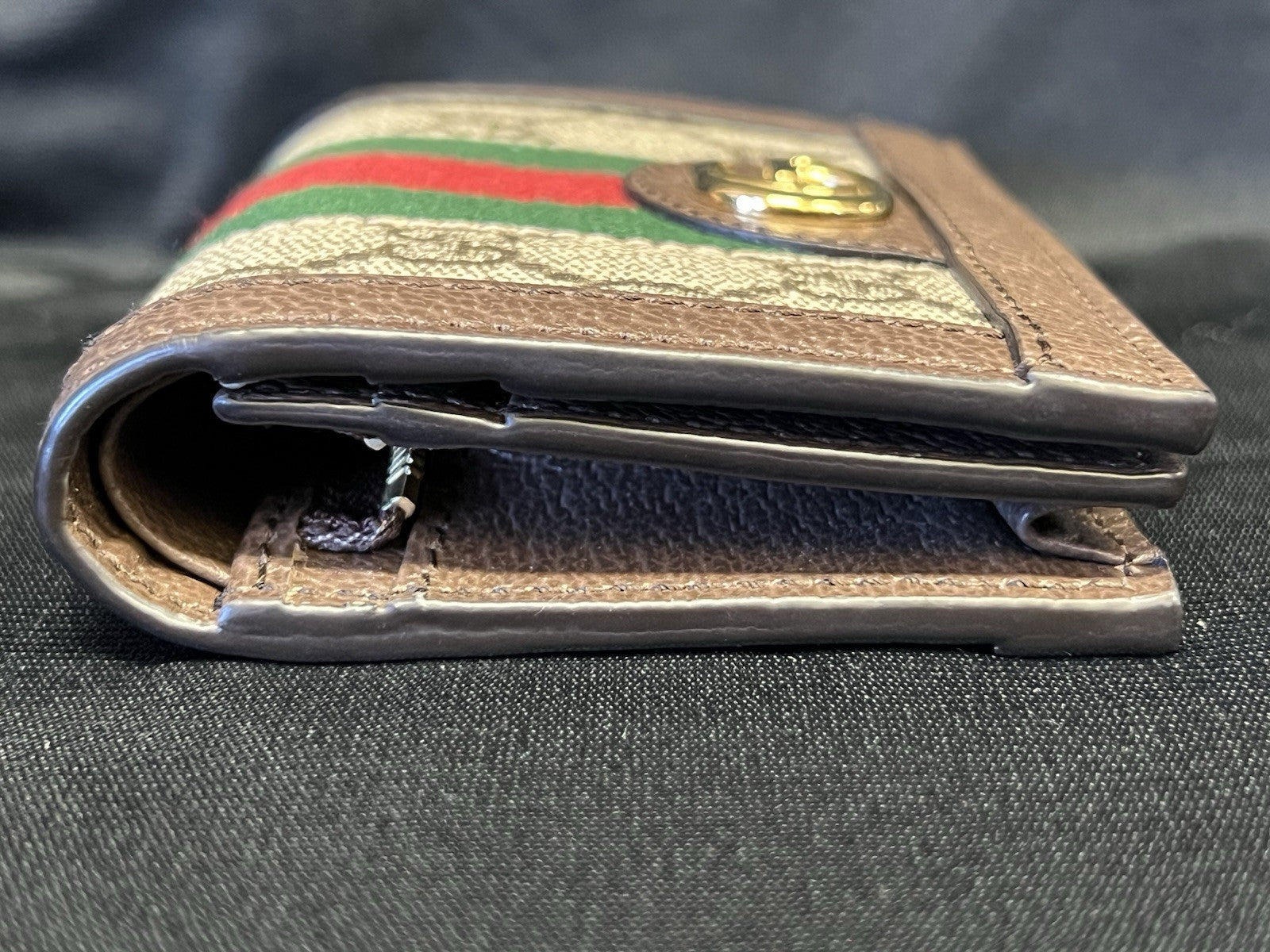 GUCCI OPHIDIA GG SUPREME CANVAS AND LEATHER COMPACT WALLET3