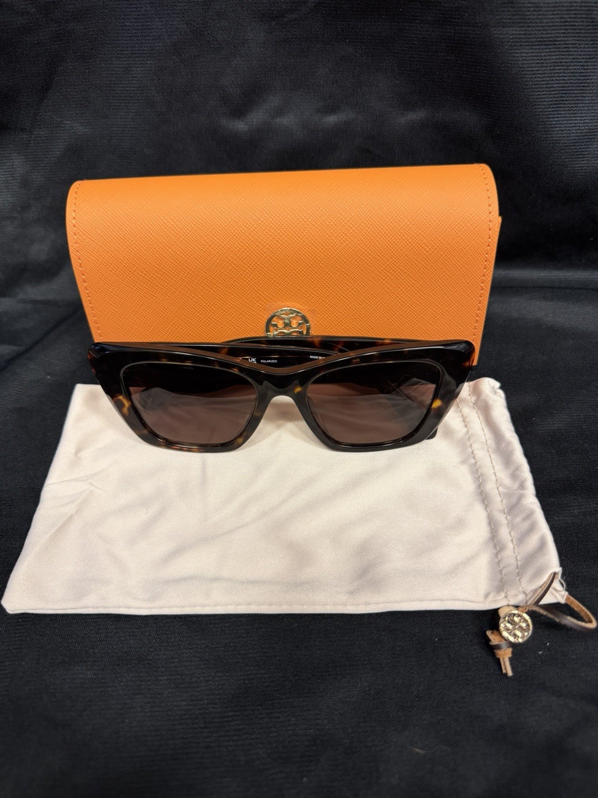 Tory Burch Sunglasses TY7216U 1964T5 52-18 Dark Tortoise Brown Polarized — view 6