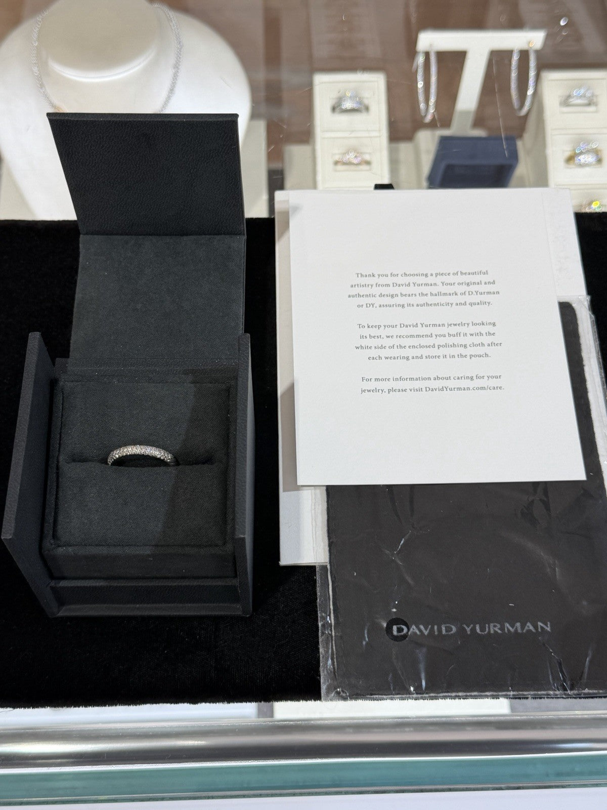 David Yurman Petite Pave Ring Sterling Silver 0.39ctwa Diamonds 3mm Size 6.75 — view 12
