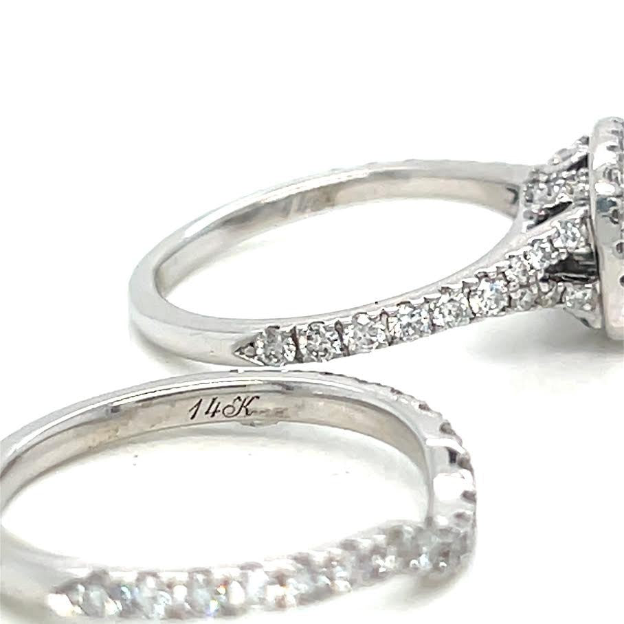 Neil Lane 2 Piece Wedding/engagement Diamond Ring Set 14K White Gold Size 5.75 (view 11)