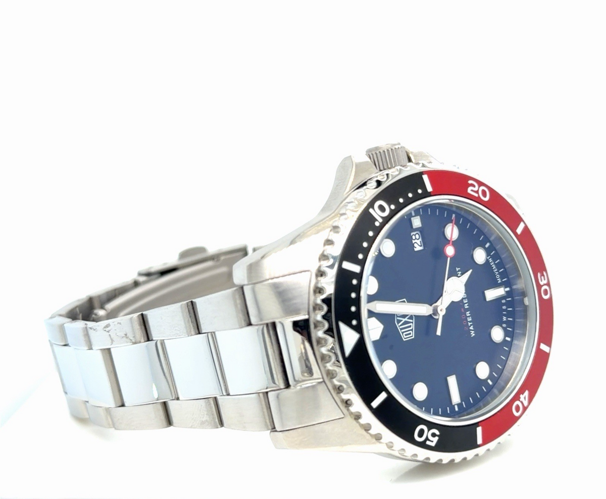 Duxot Altum 42 mm Swiss Quartz Watch Black & Red "Coke" Bezel DX-2025-55 (view 11)
