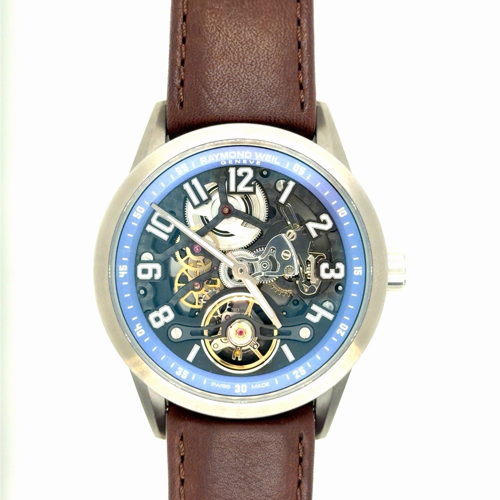 Raymond Weil Freelancer Automatic Blue Dial 2875-TIR-05500 Brown Leather USA LE (view 1)