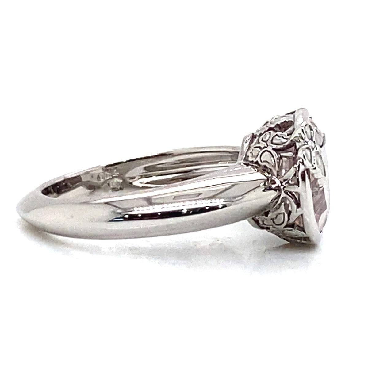 Carrera y Carrera 18k White Gold Morganite Baile de Mariposas Ring Size 6.5 (view 3)