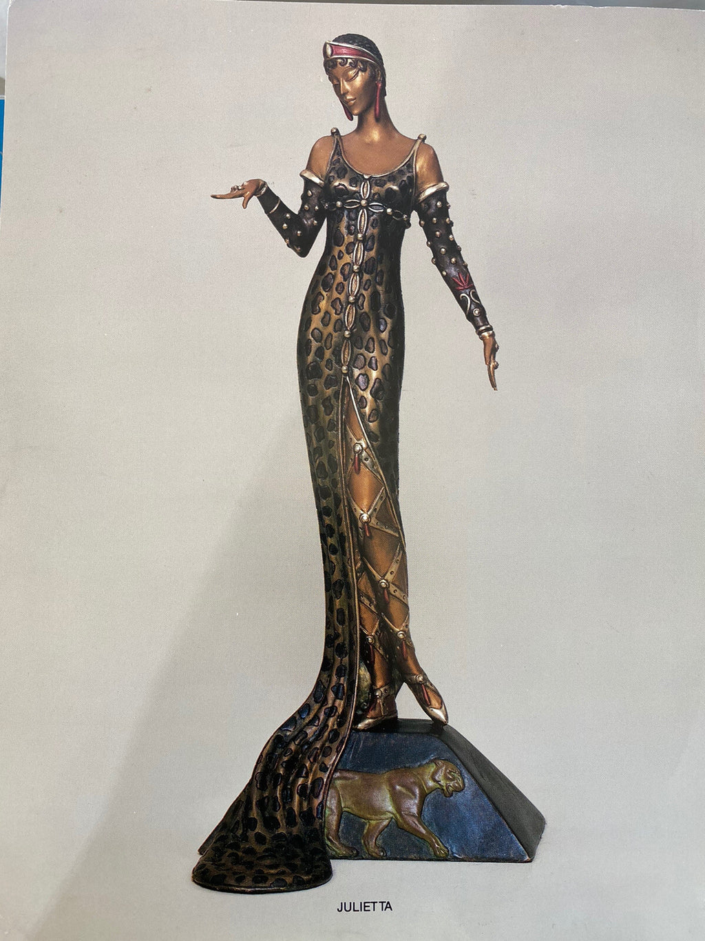 Erte Treasure in Bronze Julietta Bronze Sculpture Statue with paperwork (view 6)