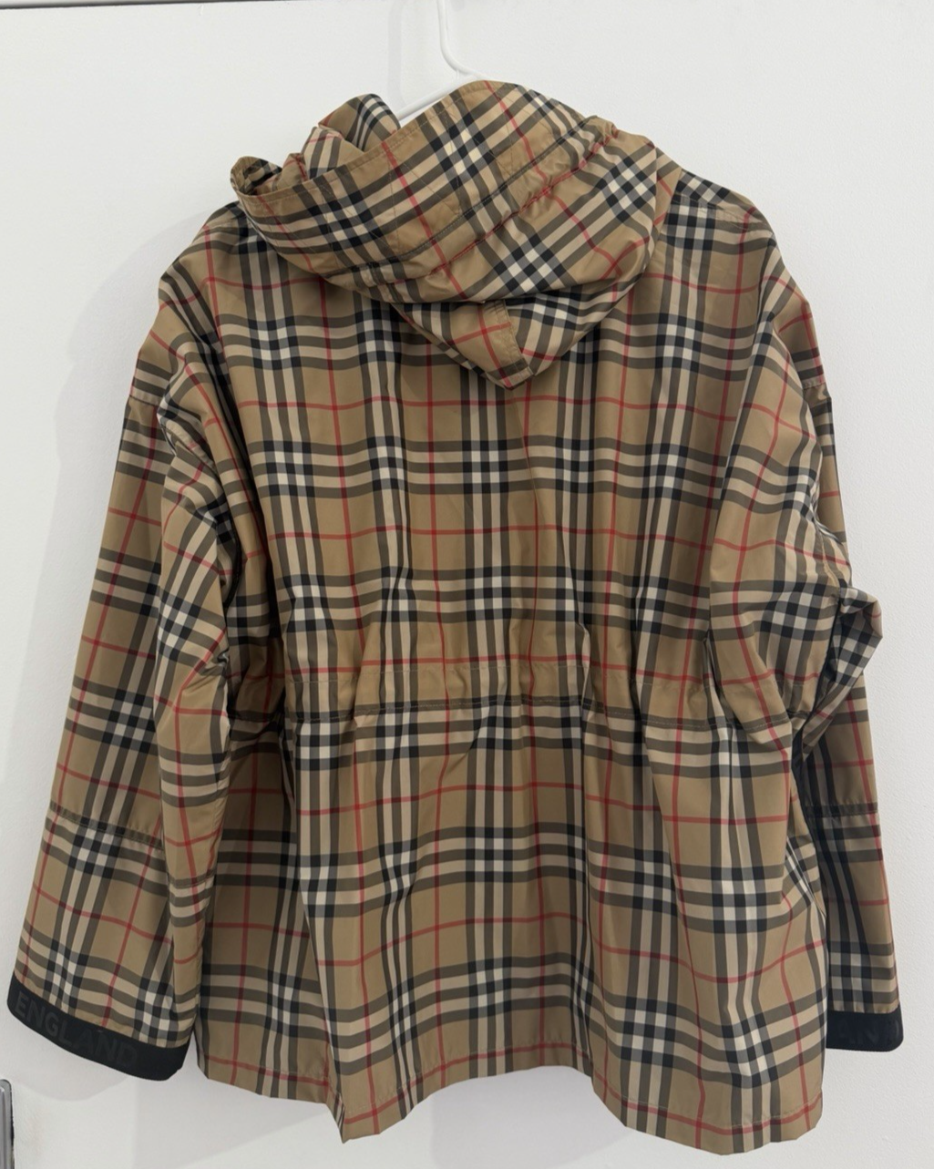 Burberry Check Hooded Jacket Drawstring Long Sleeve US Size 2 (view 3)