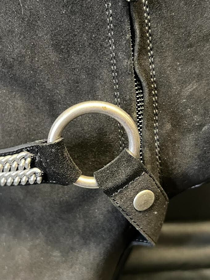 Saint Laurent Paris 110 Cbuck Boot Black Suede Harness Chain Size 38 (us 8) (view 11)