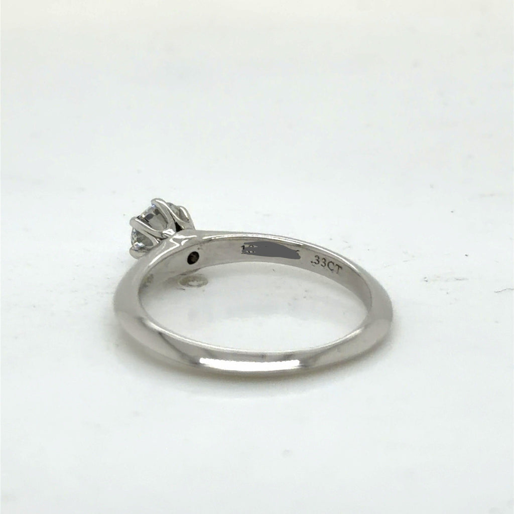 Tiffany & Co. 0.33ct Round Brilliant Diamond Solitaire Engagement Ring Size 4.5 (view 8)