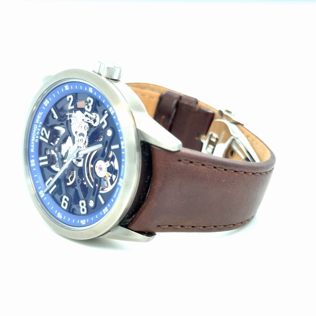 Raymond Weil Freelancer Automatic Blue Dial 2875-TIR-05500 Brown Leather USA LE (view 5)