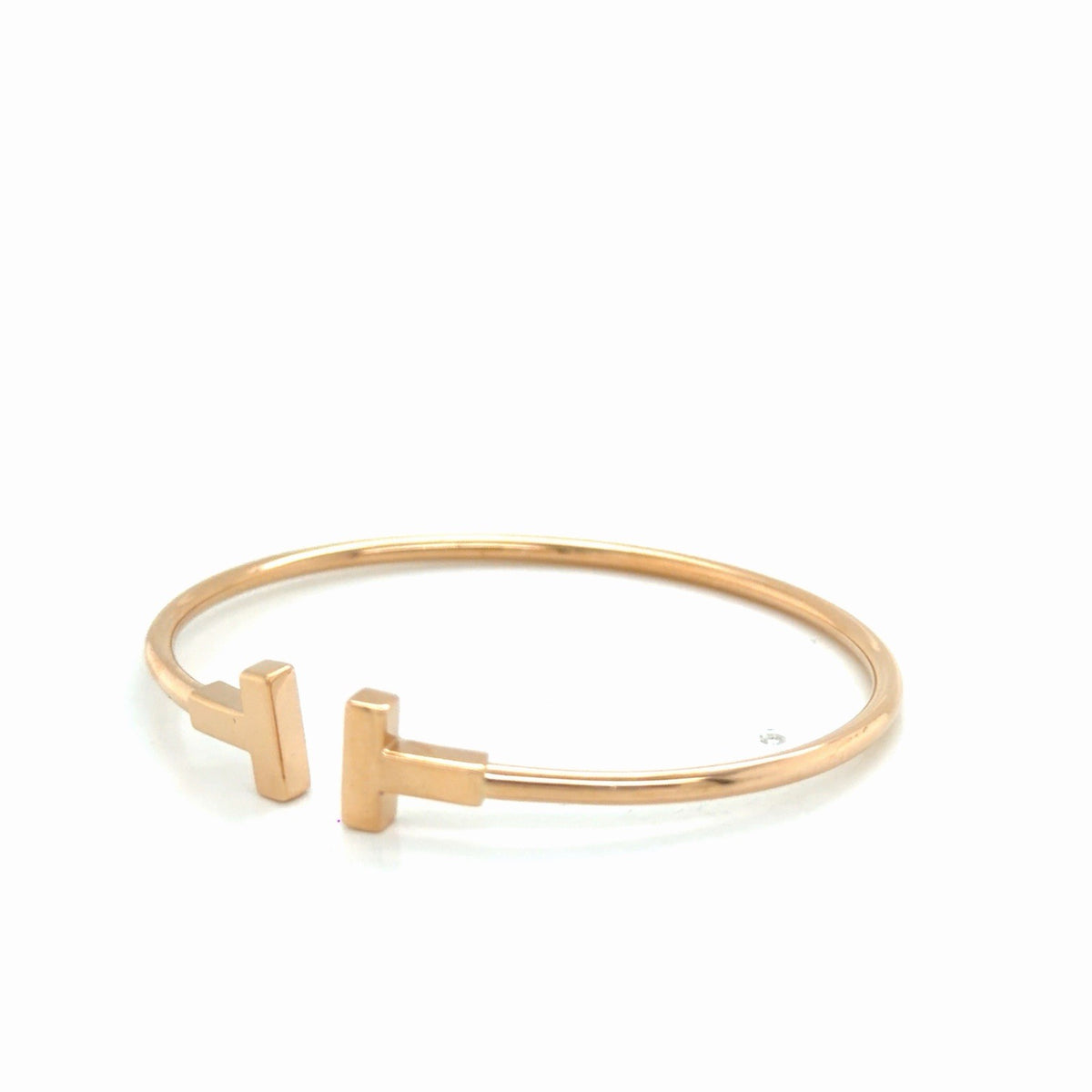 Tiffany & Co. T Wire Bracelet 18k Rose Gold Size Medium 6.25 in (view 13)
