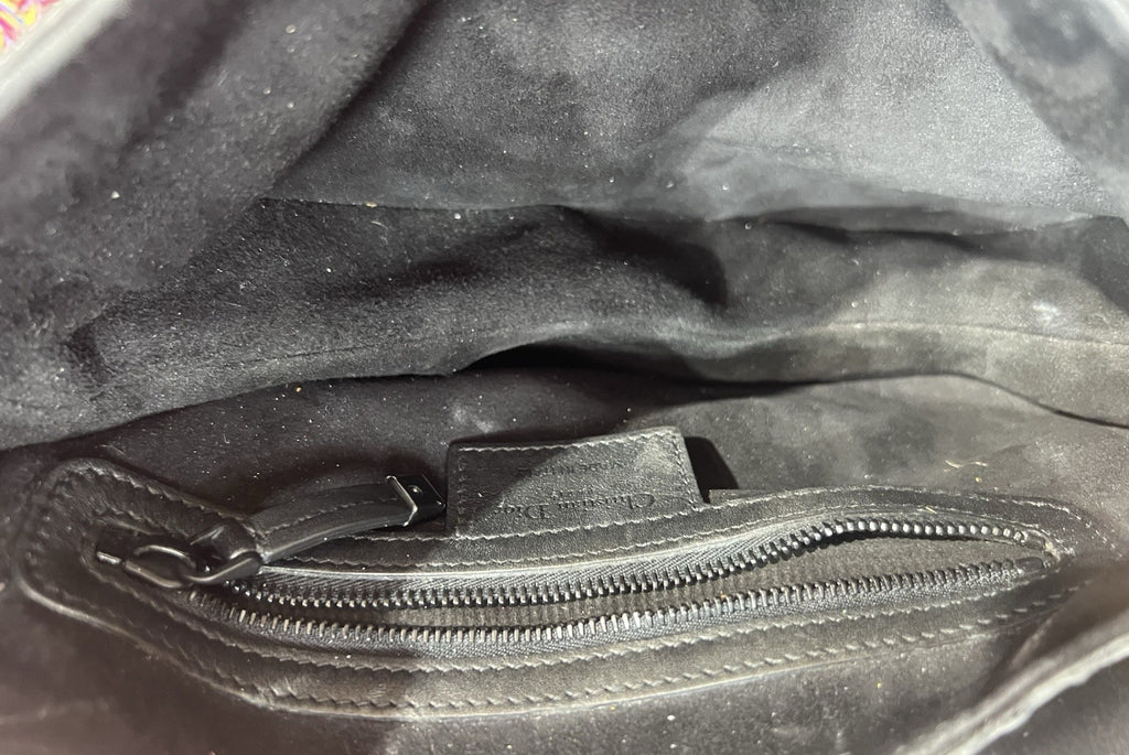 CHRISTIAN DIOR BLACK OBLIQUE EMBOSSED CALFSKIN SADDLE BAG — view 7