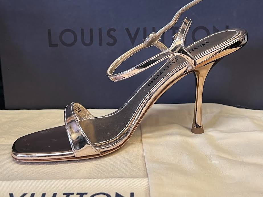 Louis Vuitton 6AM Sandal Size 38 (us 8) 1AGWYQ Gold Metallic Leather Heels (view 10)