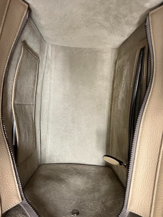 CELINE LUGGAGE PHANTOM LEATHER HANDBAG DOUBLE HANDLE TOTE TAUPE — view 11