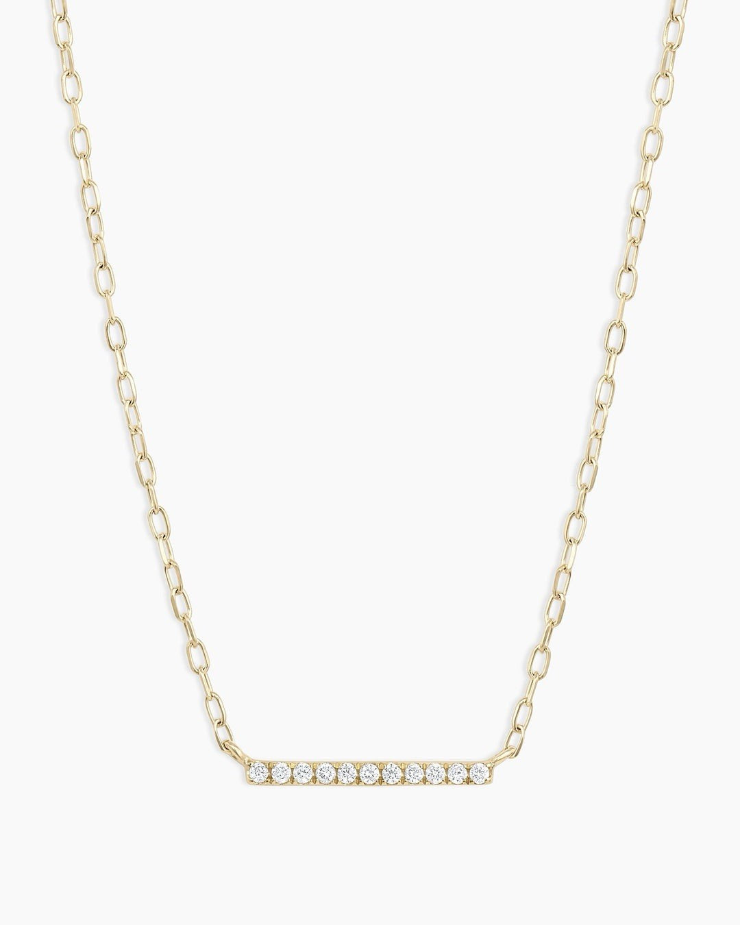 Gorjana Diamond Bar 14K Solid Gold Chain Necklace Adjustable 15-17 Inch (view 1)
