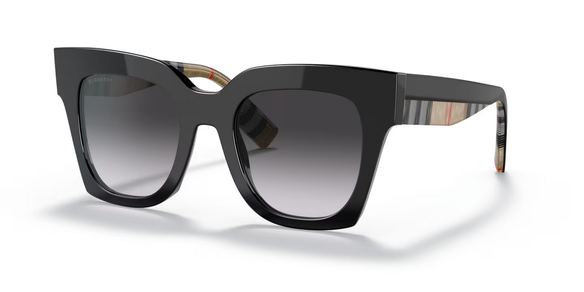 Burberry BE4364 KITTY Square Sunglasses BLACK FRAME GREY GRADIENT LENS 145MM (view 1)