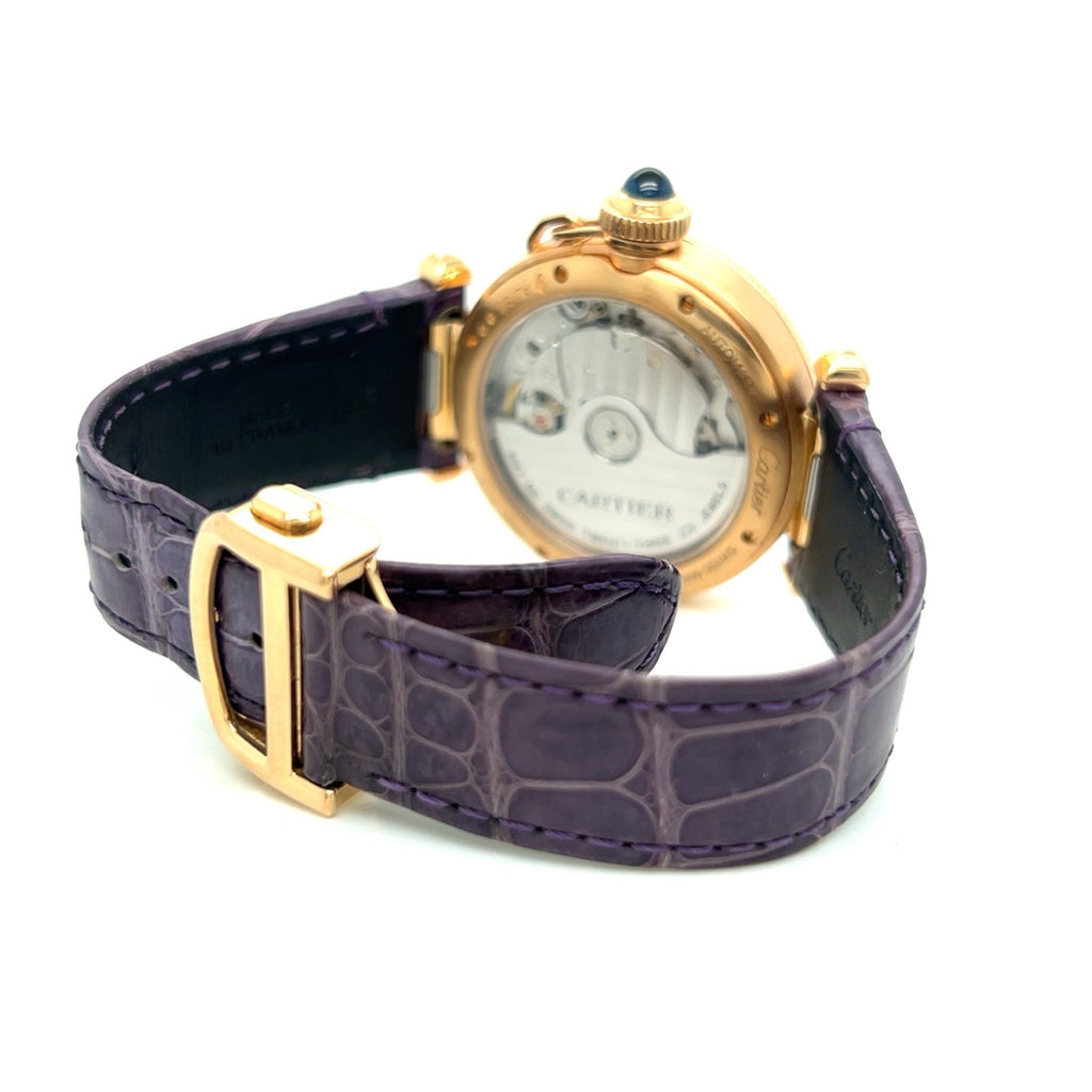 CARTIER PASHA 35MM 18K ROSE GOLD DIAMOND BEZEL WJPA0012 EXTRA STRAPS, BOX — view 6