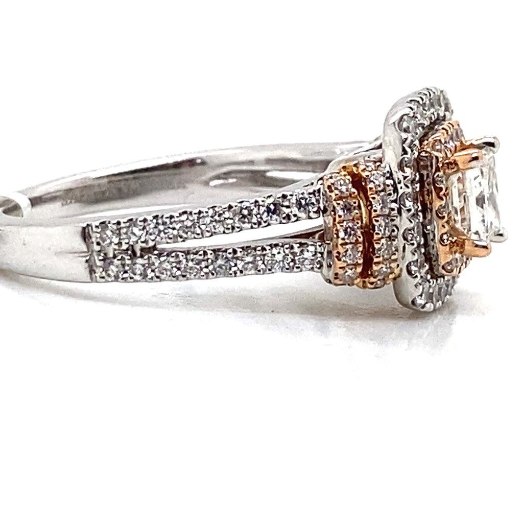 Vera Wang diamond engagement ring 1.58ctwa with rose gold accents size 6.5 (view 3)