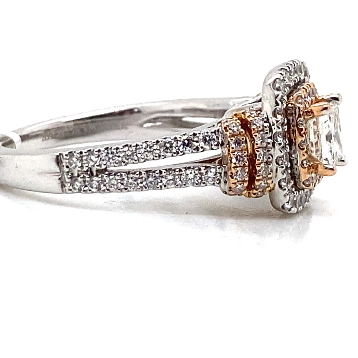 Vera Wang diamond engagement ring 1.58ctwa with rose gold accents size 6.5 (view 3)