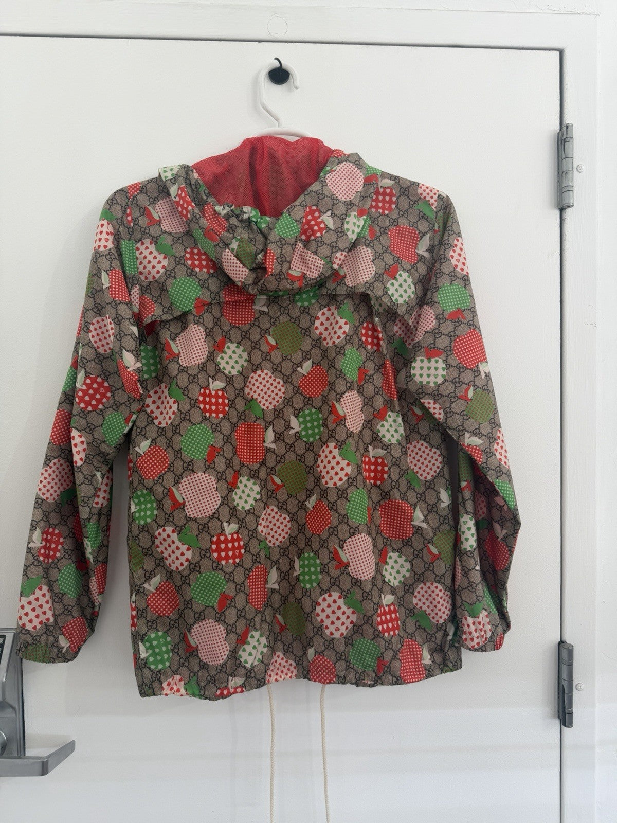 Gucci Les Pommes Nylon Jacket GG Supreme & Apple/Heart Motif Size 441