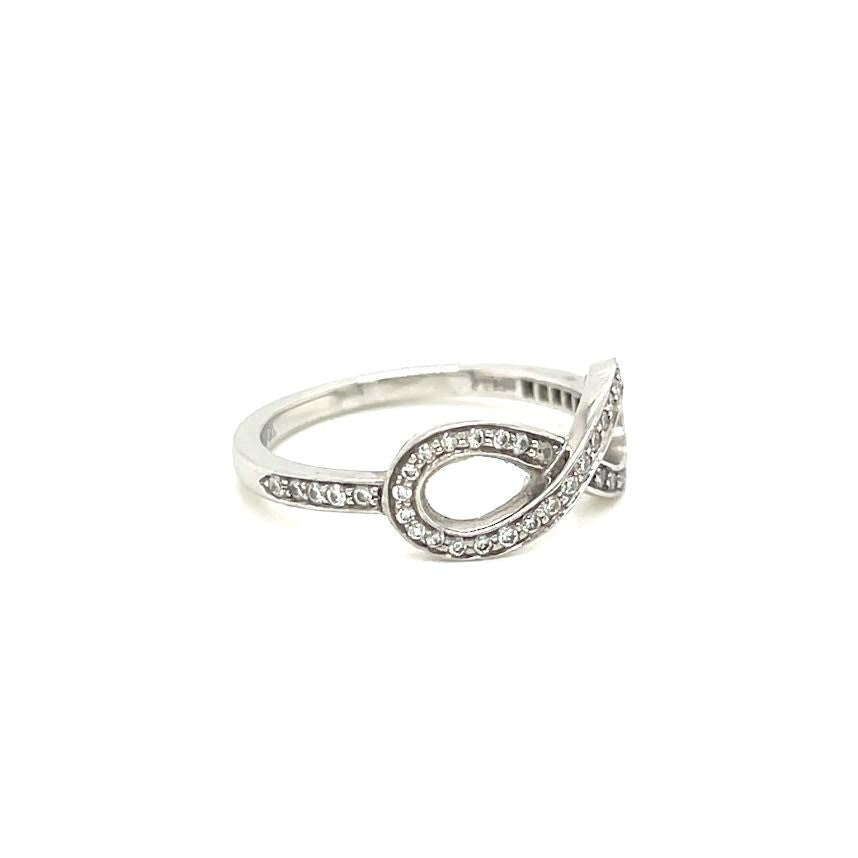 Tiffany & CO Platinum and Diamond Infinity Ring Size 4.5 (view 3)