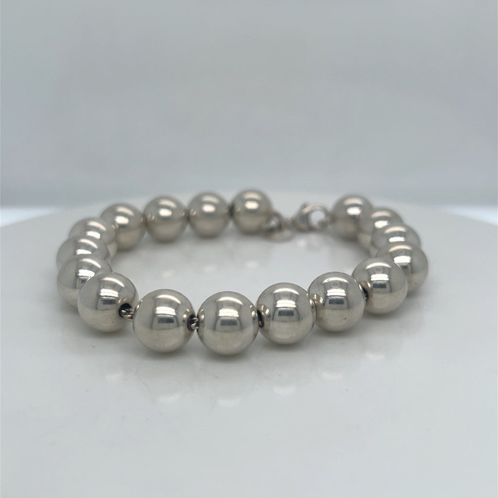 TIFFANY & CO. BRACELET HARDWEAR BALL BEAD SMALL/ 7 in STERLING SILVER 10mm — view 7