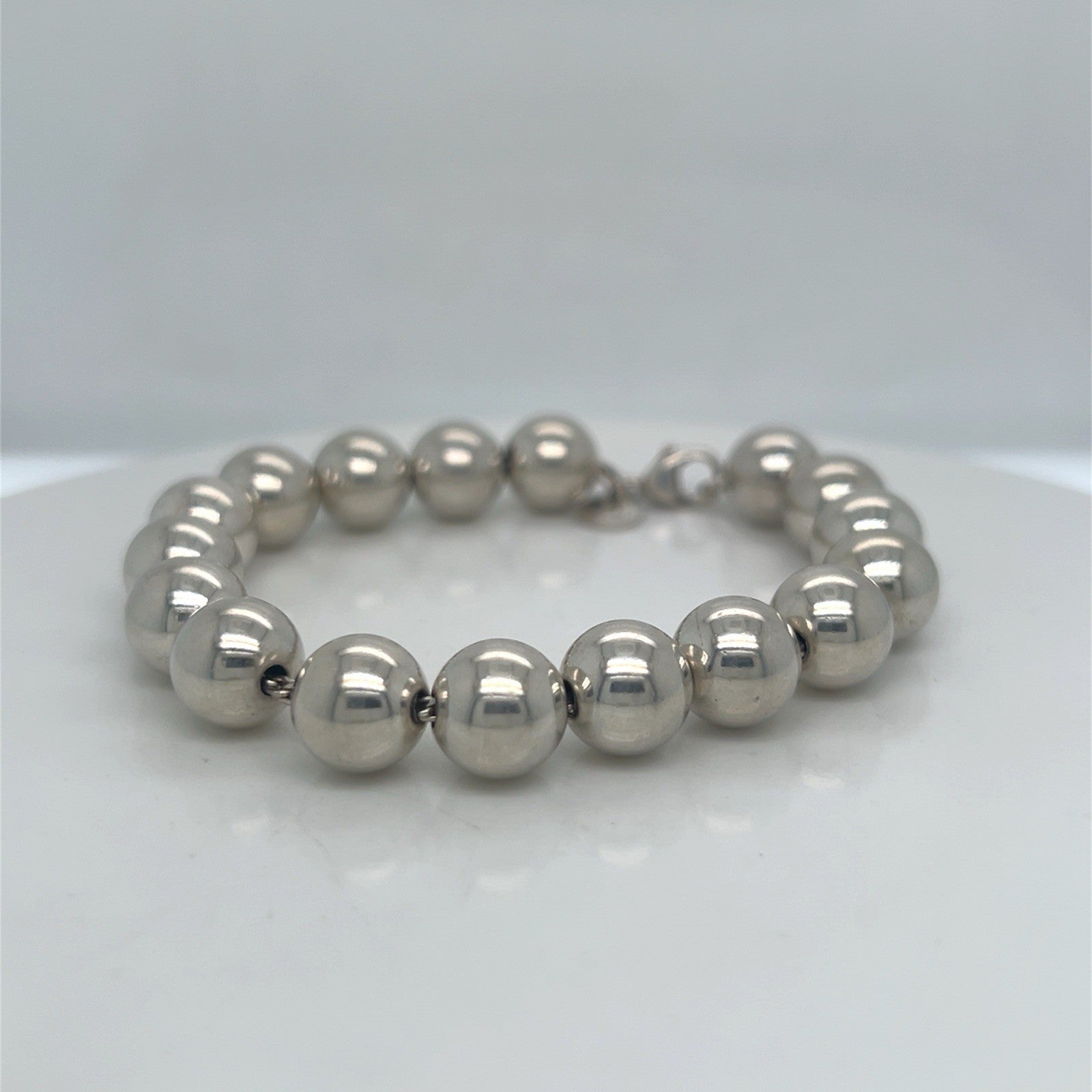 TIFFANY & CO. BRACELET HARDWEAR BALL BEAD SMALL/ 7 in STERLING SILVER 10mm — view 7