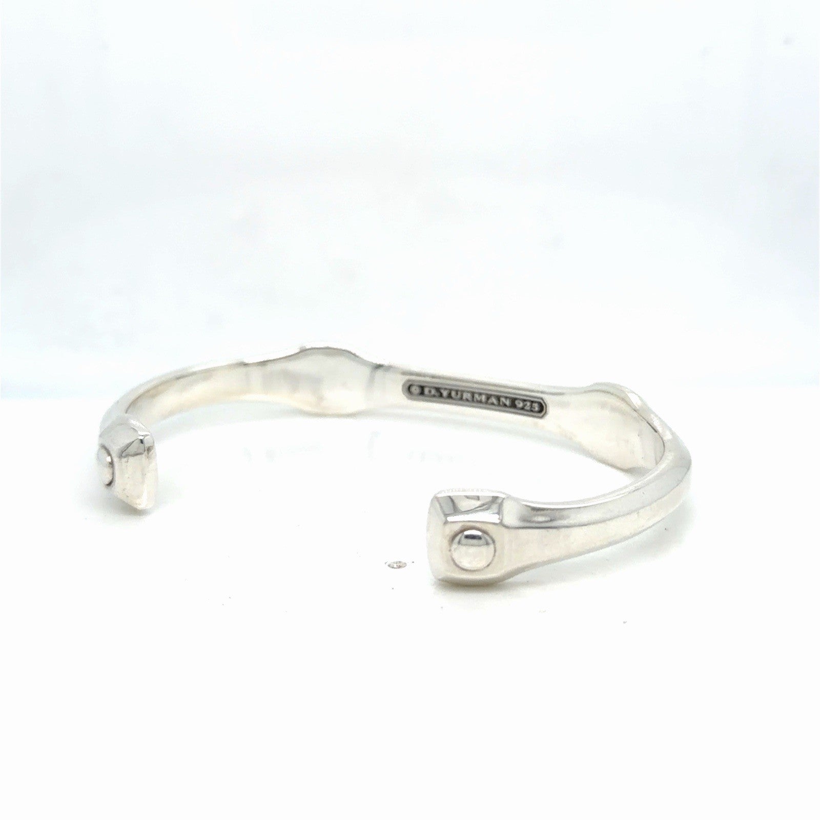 David Yurman Anvil Cuff Bracelet Sterling Silver Black Diamond Size Medium — view 6