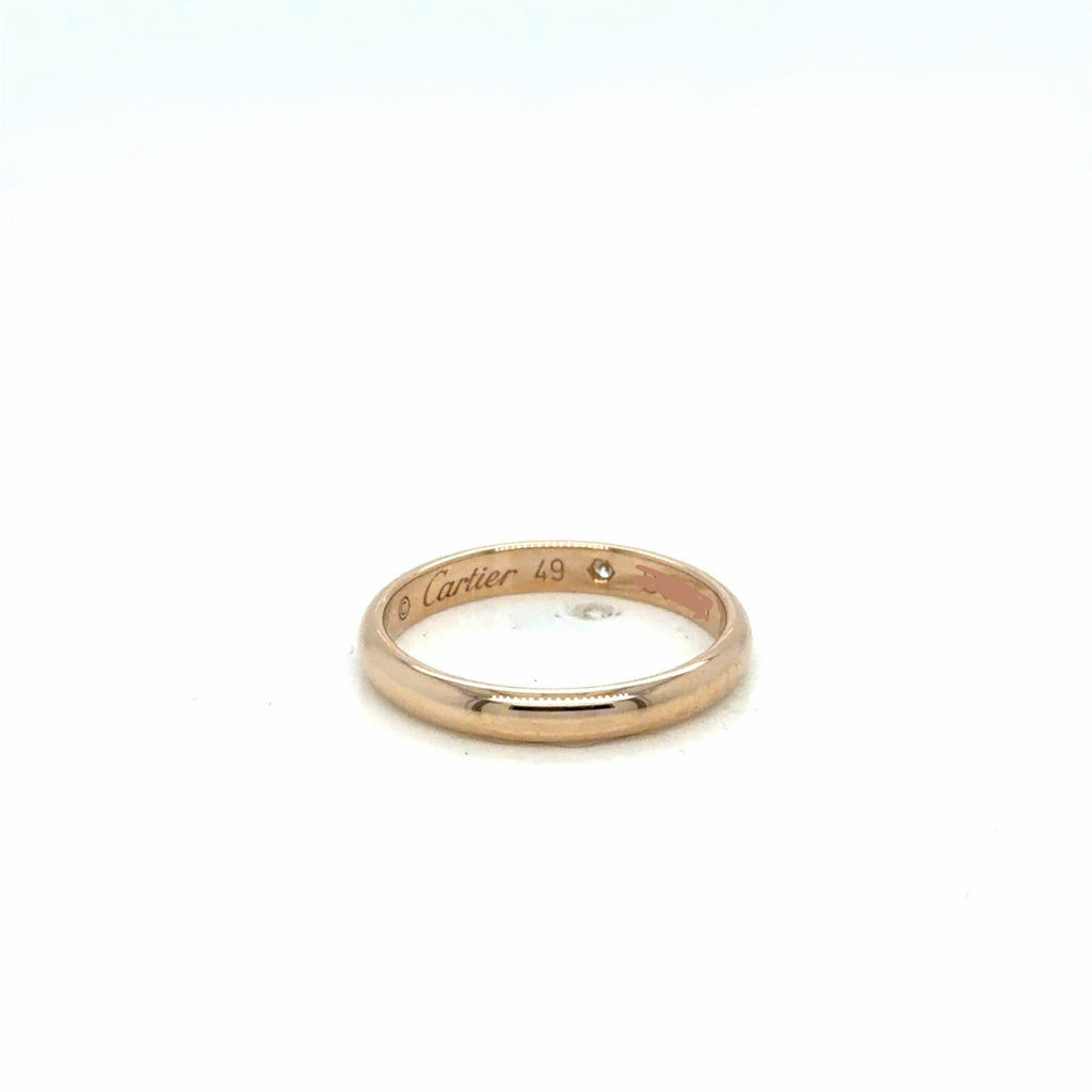 Cartier 1895 Wedding Band 2.6 mm, 1 diamond 18k Rose Gold 2.16g Size 49 (5) (view 4)