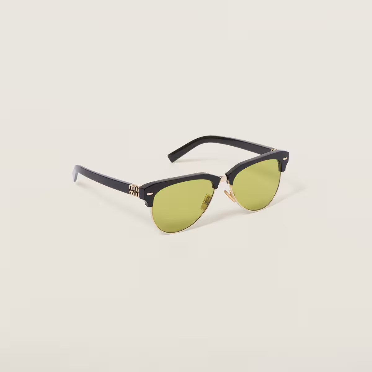 New Miu Miu Runway 09ZS Black and Olive Green Sunglasses (view 2)