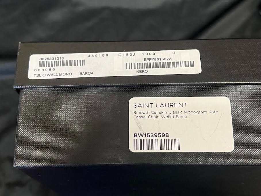 Saint Laurent Classic KATE Monogram Tassel Chain Wallet Leather BLACK/GOLD (view 16)