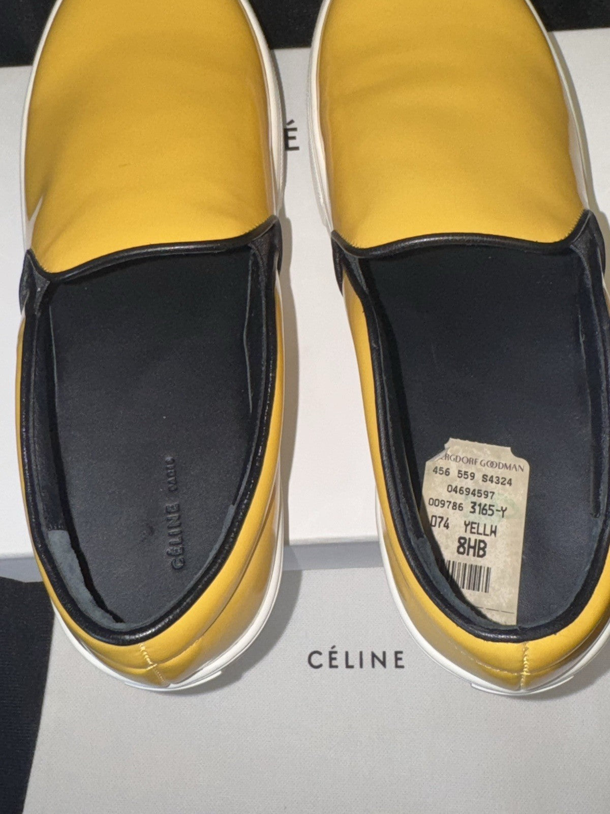Celine Yellow Leather Slip ON Sneakers 345131 Size EU 38.5/ US 8.5 (view 7)