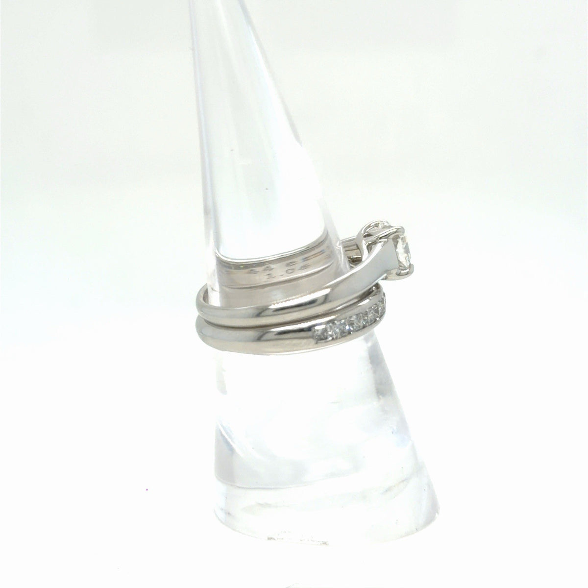 Tiffany & Co. Lucida Ring Set PT950 1.06ct Solitare & Channel Set Band Size 7.5 (view 4)