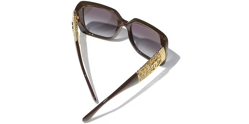Chanel Square Sunglasses CH5532 1460S6 Brown Frame Gradient Gray Lens 140mm — view 4