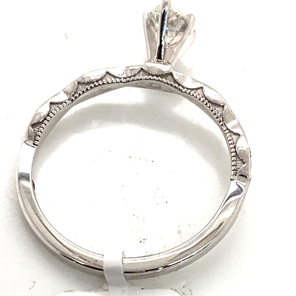 0.50tcw Tacori 18k White Gold Accented Diamond Engagement Ring 0.33ct Marquise (view 4)