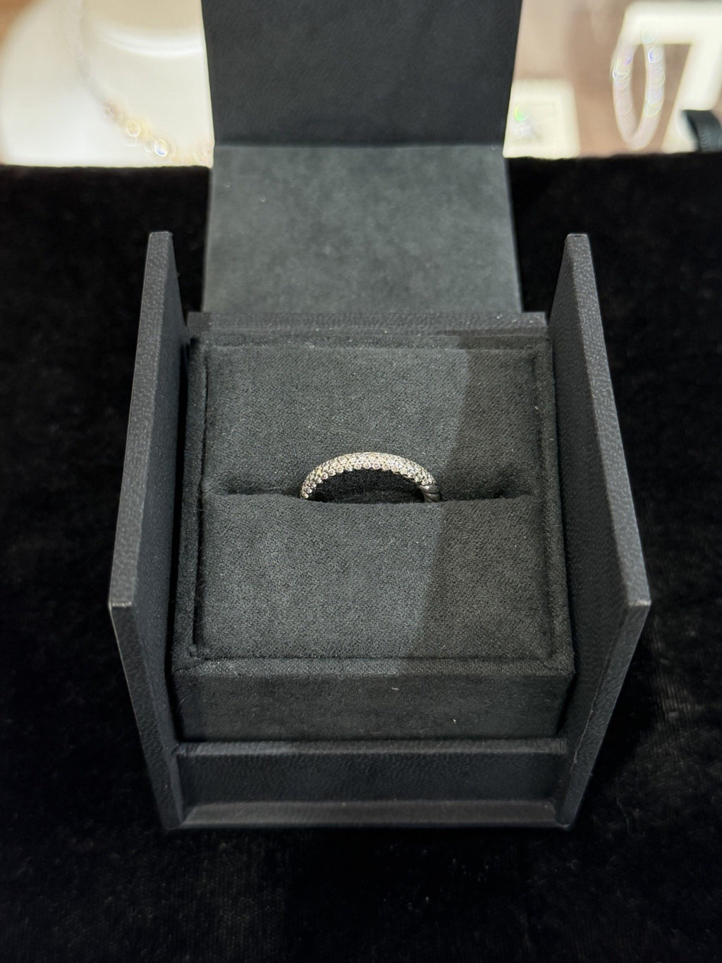 David Yurman Petite Pave Ring Sterling Silver 0.39ctwa Diamonds 3mm Size 6.75 — view 13
