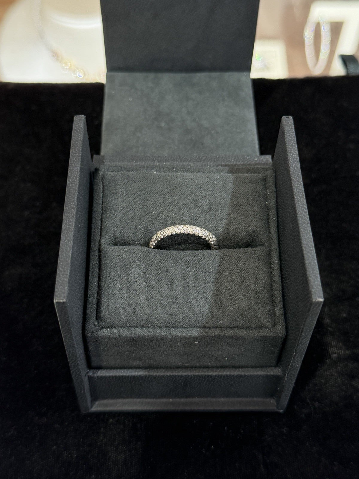 David Yurman Petite Pave Ring Sterling Silver 0.39ctwa Diamonds 3mm Size 6.75 — view 13
