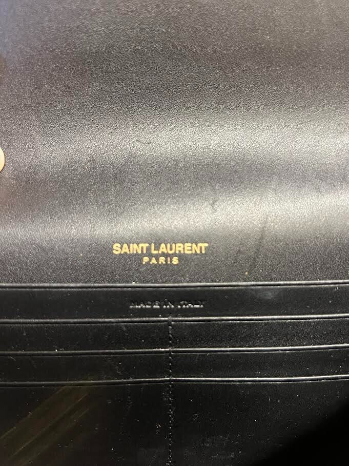Saint Laurent Classic KATE Monogram Tassel Chain Wallet Leather BLACK/GOLD (view 10)