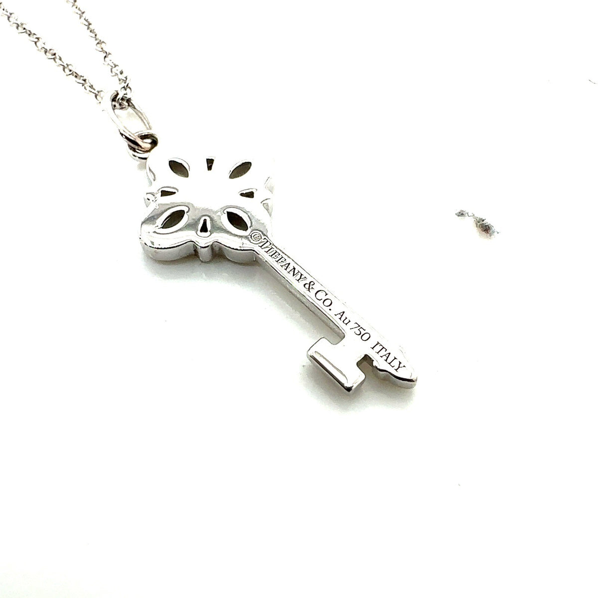Tiffany & Co. 18k White Gold Diamond Victoria Key Pendant Necklace 16" (view 3)