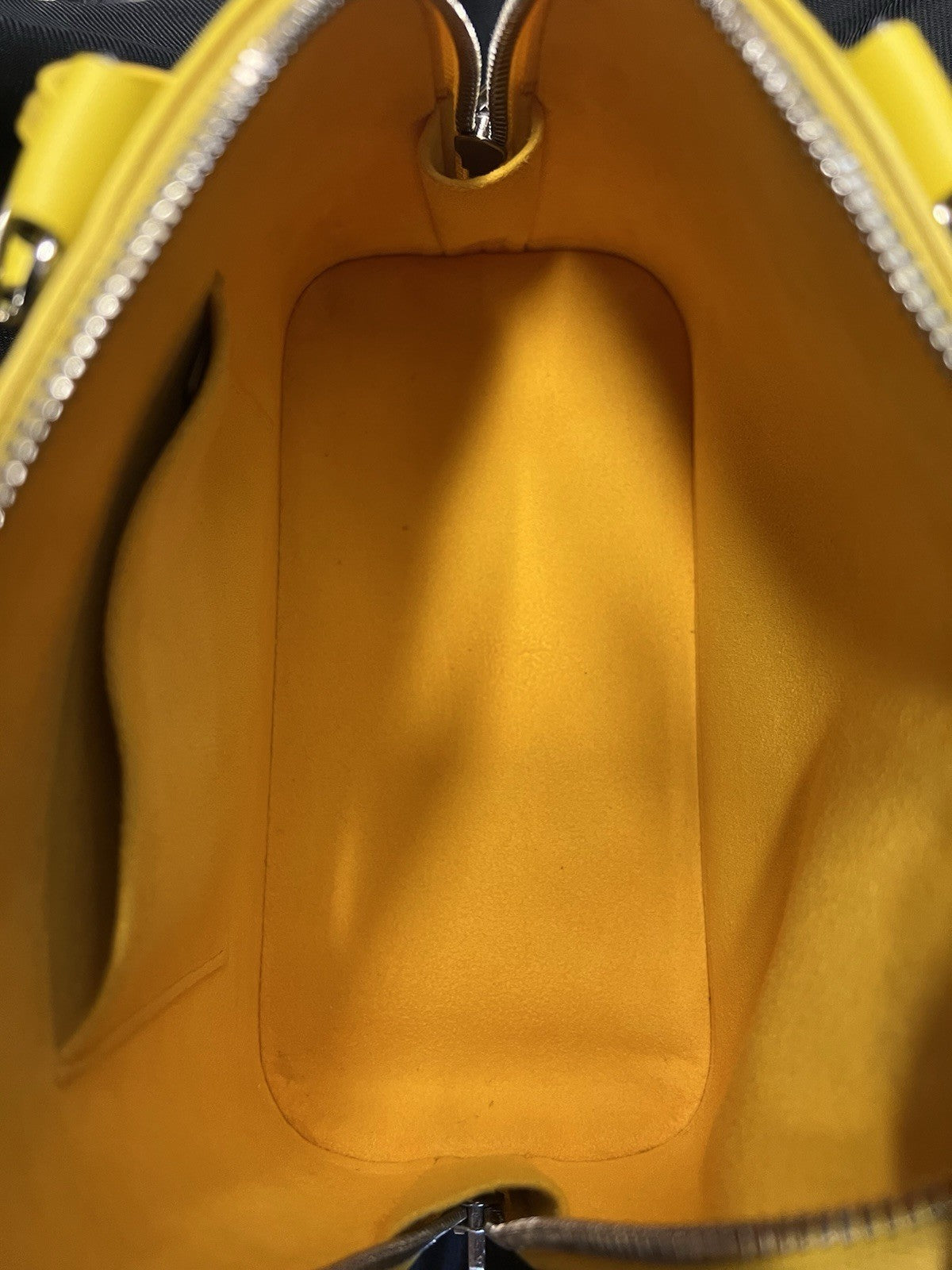 Louis Vuitton Alma BB Yellow Leather Top Handle Bag Removable Shoulder Strap (view 6)