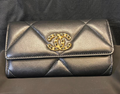 Chanel 19 Flap Interlocking CC Logo Wallet Black Quilted Lambskin (view 1)