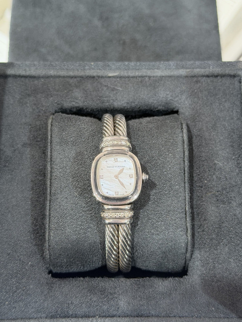 David Yurman Sterling Silver Watch with 0.27ctwa Diamonds & Mother of Pearl Dial — Certified Authentic | San Diego Jewelry Bu