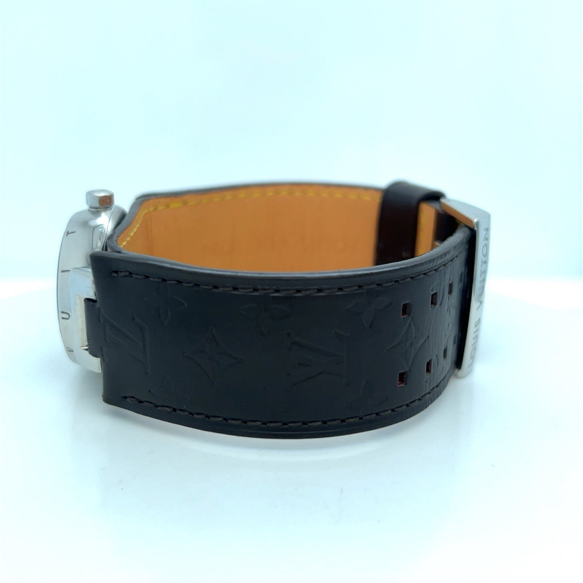 Louis Vuitton Tambour Watch Brown Stainless Steel Leather 28mm Q1211 (view 5)