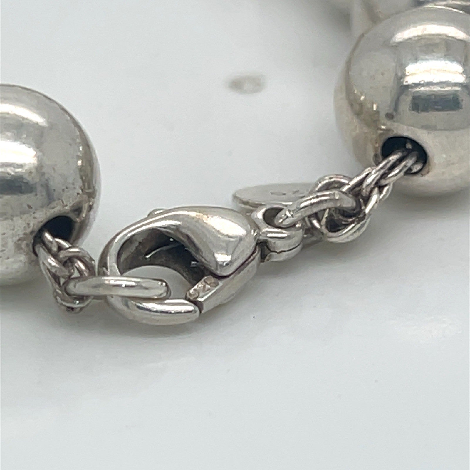 TIFFANY & CO. BRACELET HARDWEAR BALL BEAD SMALL/ 7 in STERLING SILVER 10mm — view 8