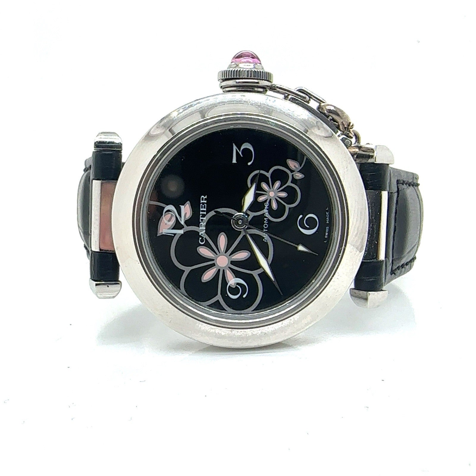 Cartier Floral Pasha C Automatic Stainless Steel Watch Limited Edition 35mm — Certified Authentic | San Diego Jewelry Buyers