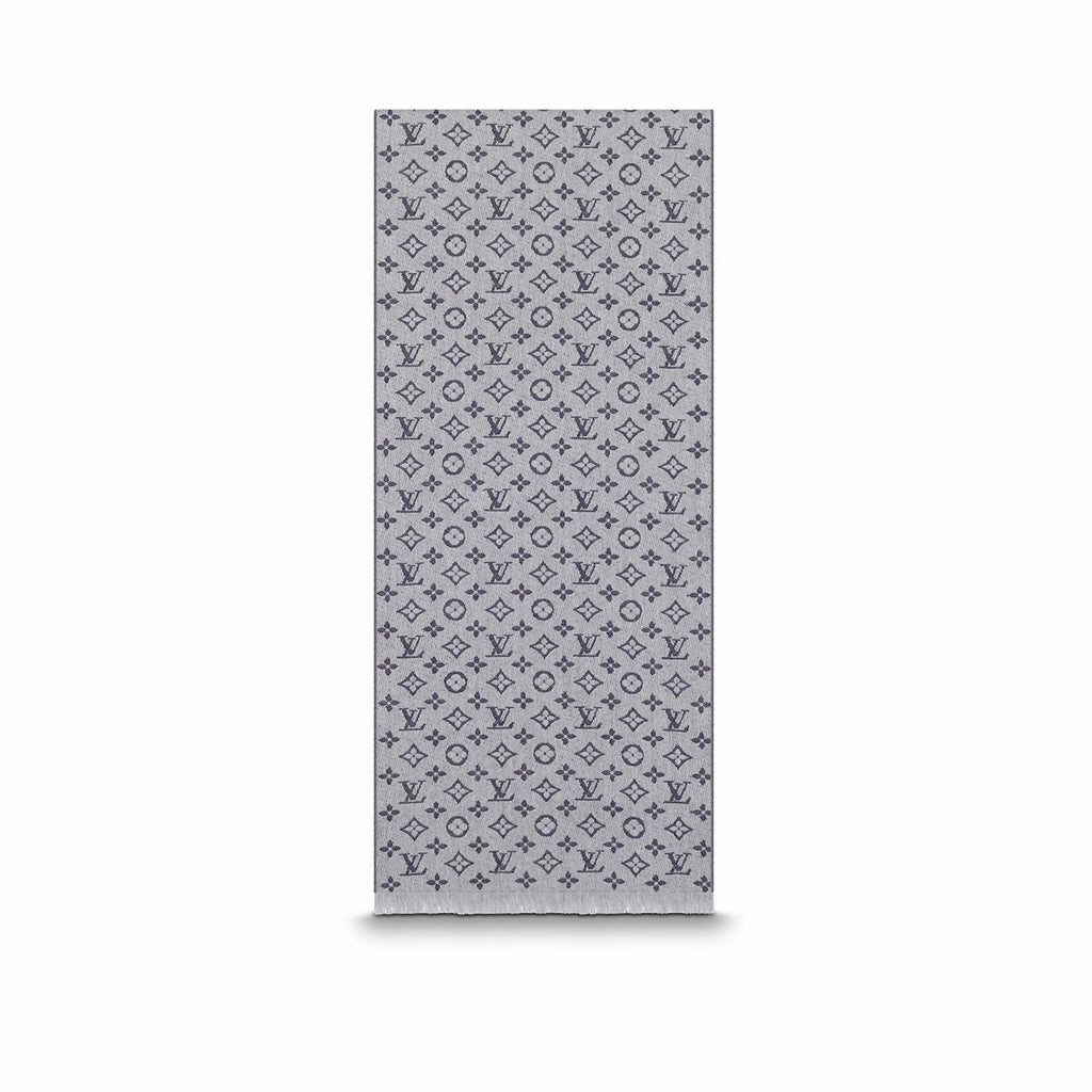 Louis Vuitton Monogram Classic Scarf Wool Jacquard Light Grey M70932 (view 2)