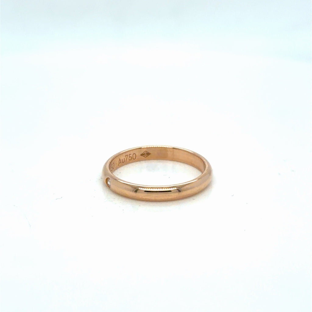 Cartier 1895 Wedding Band 2.6 mm, 1 diamond 18k Rose Gold 2.16g Size 49 (5) (view 6)