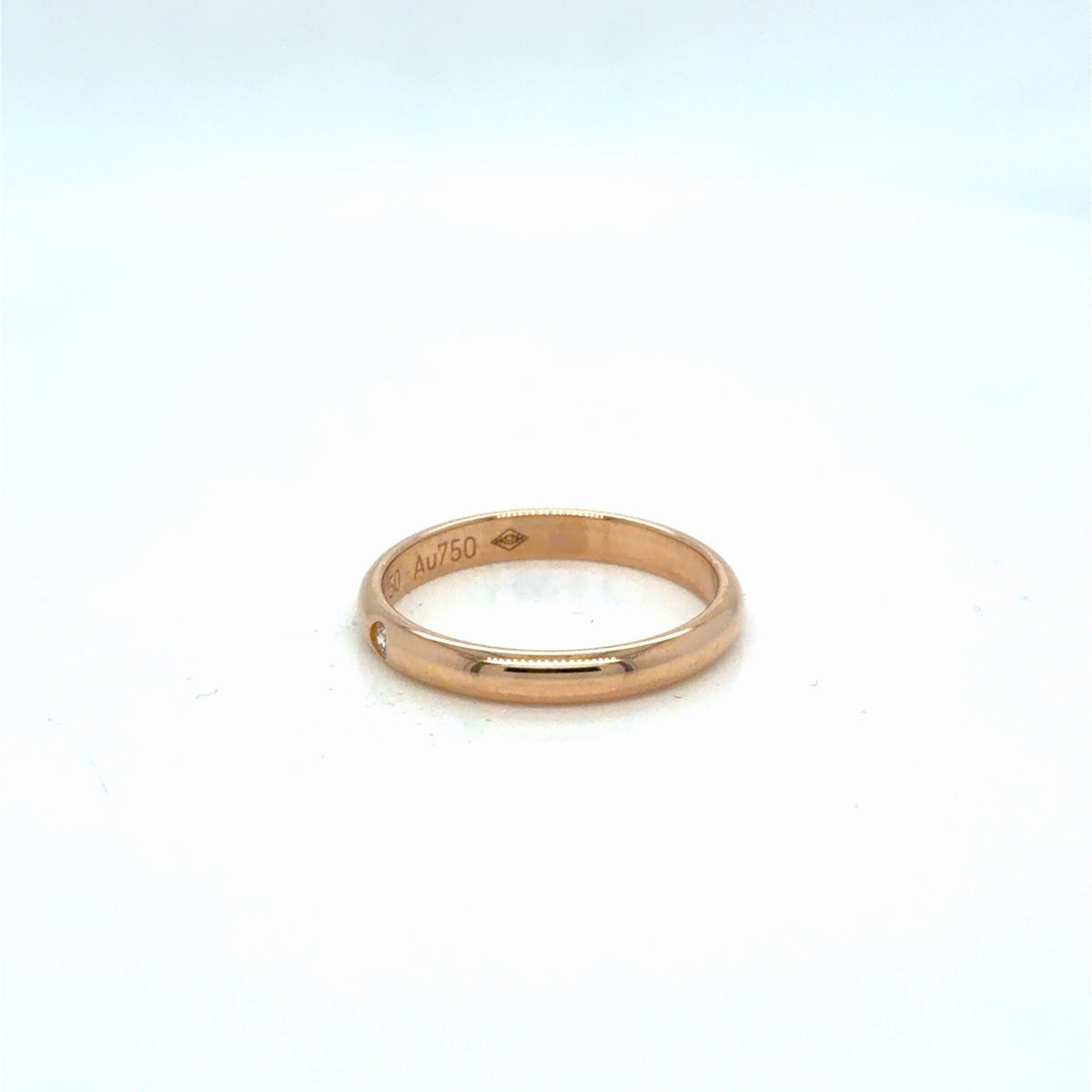 Cartier 1895 Wedding Band 2.6 mm, 1 diamond 18k Rose Gold 2.16g Size 49 (5) (view 6)