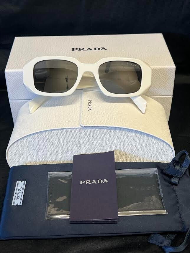 Prada Sunglasses PR 17WS 1425S0 49-20 TALC FRAME/ Dark Grey Lens 145mm (view 6)