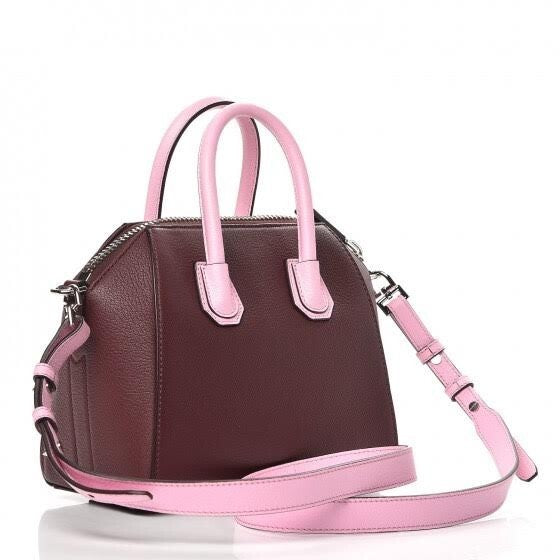 Givenchy Goatskin Mini Tri-color Antigona Burgundy Pink White Top Handle Bag (view 2)