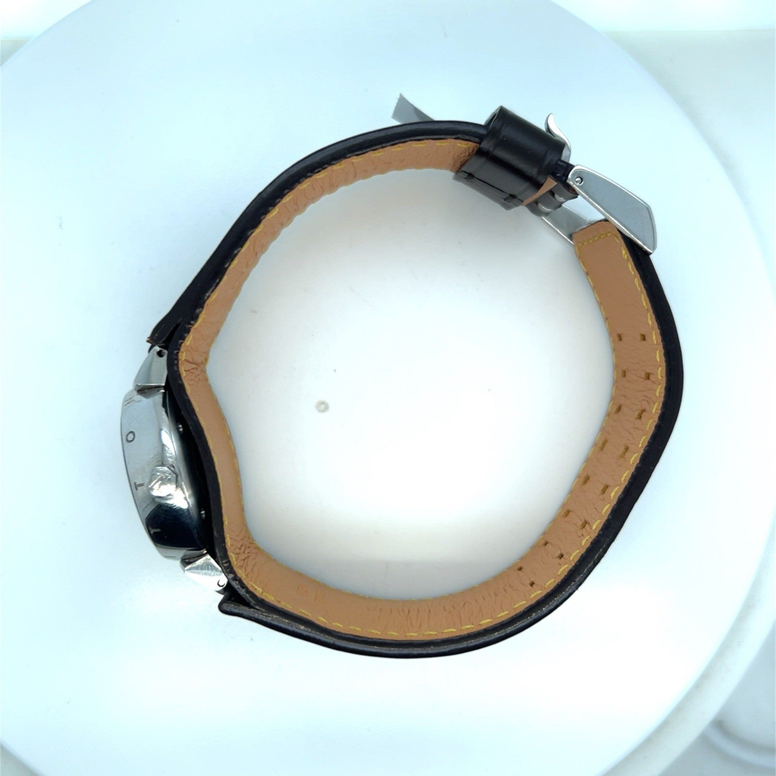 Louis Vuitton Tambour Watch Brown Stainless Steel Leather 28mm Q1211 (view 7)