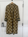 Gucci 100th Anniversary Music is My Gucci Khaki Windbreaker Long Coat Size 400